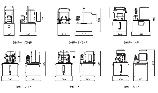 DMP型電動(dòng)液壓泵尺寸圖